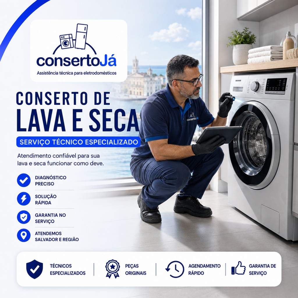 Conserto e reparo de lava e seca com diagnóstico preciso