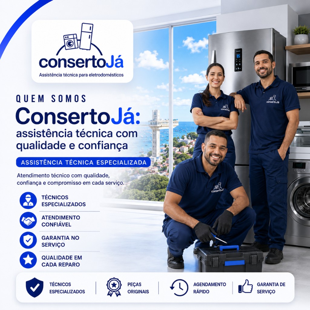Equipe da ConsertoJá - assistência técnica com qualidade e confiança em Salvador